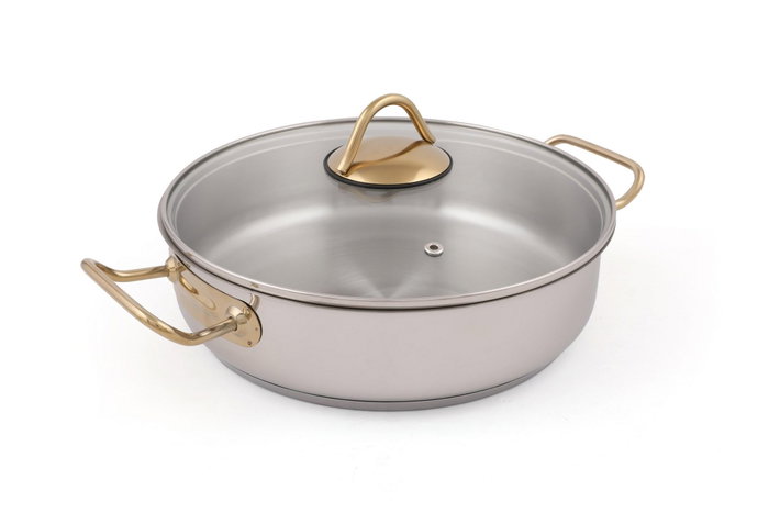 Hermia Juego de Ollas Acero Inoxidable 26x26x8 cm Capacidad 3.4 Litros Cocina Elegante y Duradera